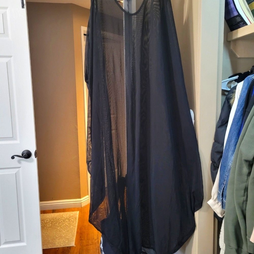Foxblood sheer black dress